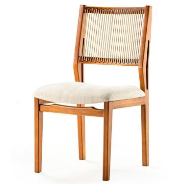 Imagem de Cadeira Los Ozki Madeira Eucalipto Cedro Tecido 428C Corda Redonda Rami