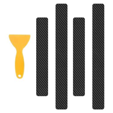 Imagem de KUQUTIDY Protetores de borda de porta de carro, protetor de peitoril de porta, película de envoltório de carro de fibra de carbono 4D, tiras de proteção de entrada de porta automotiva antiarranhões