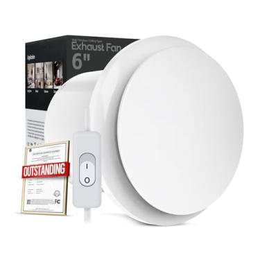 Imagem de Exaustor de banheiro de 15 cm com interruptor, exaustor atualizado ≤ 35dB Ventiladores de ventilação domésticos à prova d'água de baixo ruído IPX4, ventilador de ventilação de montagem na parede do