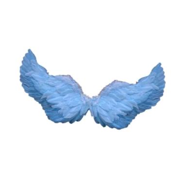 Imagem de LCSVCCXA Asas de Anjo de Penas, Adereços Fotográficos Encantadores para Casamentos, Bailes de Máscaras E Festivais, Azul Claro