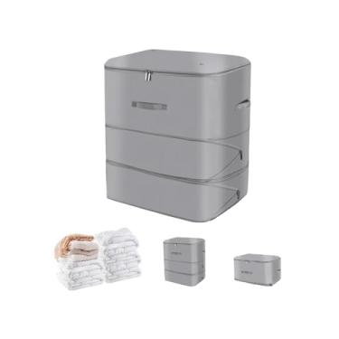 Imagem de Organizador de autocompressão para economia de espaço, bolsas de armazenamento de compressão para roupas de cama e viagens, bolsas de armazenamento para cobertores, edredons e travesseiros