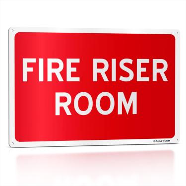 Imagem de Anley Fire Riser Room Sign 7 X 10 In - UV Protected and 40 Mil Thick Rust-Free Weatherproof Aluminum - Fire Safety Warning Sign