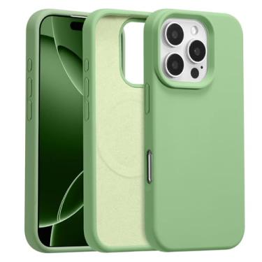 Imagem de UCASONG Capa magnética para iPhone 16E de 6,1 polegadas, capa de silicone líquido premium, [compatível com Magsafe] [forro de microfibra macio antiarranhões], capa de telefone fina e à prova de choque