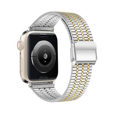 Imagem de Pulseira De Elos De Aço Inoxidável De 45mm 41mm 44mm 40mm Para Apple W