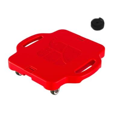 Imagem de Lljsszr Jogo de Coordenação Infantil com Plataforma de Chão E Alças para Brincadeiras em Parques E áreas Internas. Ideal para Sentar E Brincar Sentado, Vermelho