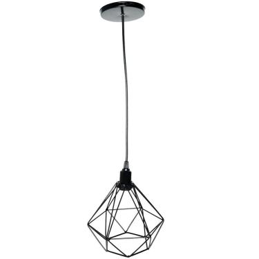 Imagem de Pendente Aramado Diamante Luminária Lustre Luxo P Teto Retrô Vintage Balcão Agp Ilumini
