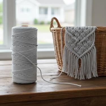Imagem de Corda de macramê colorida de 3 mm x 109 jardas, barbante torcido para artesanato para pendurar na parede, decoração de casa, várias cores