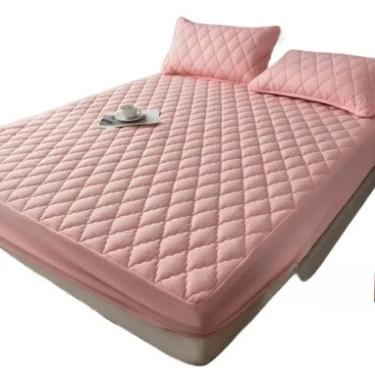 Imagem de Capa Protetora de Colchão Impermeável Matelado Com Elástico para Cama| Proteção Antivazamentos, Antialérgica e Respiravel | Fácil de Colocar e Lavar na Máquina(ROSE)