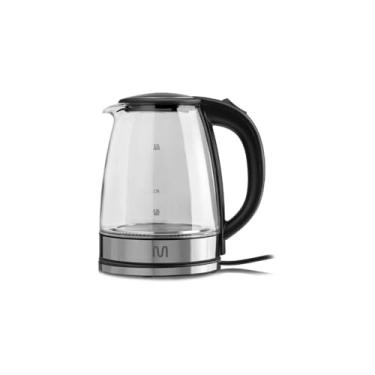 Imagem de Jarra Elétrica de Vidro, 1,8 Litros, 127V, 1500W, Base Removível, LED Indicador, Desligamento Automático, 16cm x 21cm, Material em Vidro, Inox e Polipropileno
