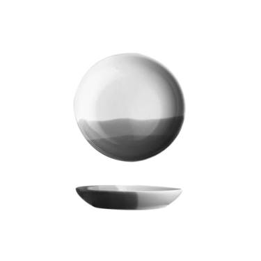 Imagem de prato de lanche Tigelas redondas para molho, pires de cerâmica, prato para, sobremesa, acompanhamento, utensílios cozinha, restaurante tigela de sopa(Preto)