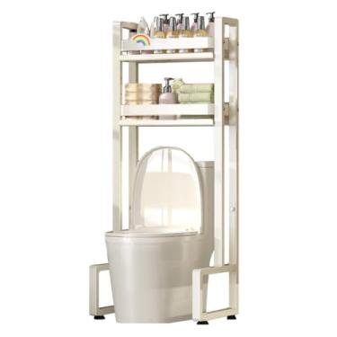 Imagem de SPXMQSS Unidade de armazenamento sobre máquina de lavar, unidade de armazenamento sobre o vaso sanitário com prateleiras ajustáveis, rack de armazenamento de banheiro de 2/3 camadas, para banheiro