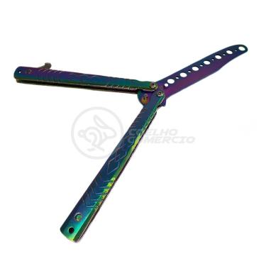 Imagem de Canivete Fade Rainbow Butterfly Treinamento Faca Borboleta