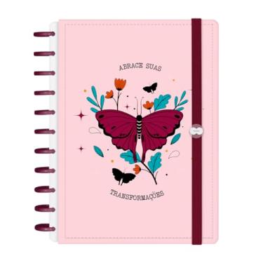Imagem de Caderno Iscool Disc Inteligente 140 Folhas Butterfly Rosa Marsala G+