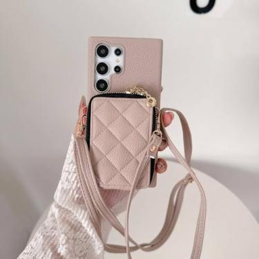 Imagem de Capa com zíper Crossbody para Samsung Galaxy S24 S22 Ultra Plus S23 FE A05S A05 A15 A25 A35 A55 A24 A34 A54 com suporte para cartão, carne, para Galaxy S22 Plus