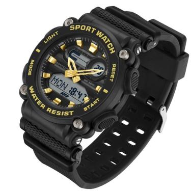 Imagem de Relógio De Pulso Militar Esportivo Digital 3139 Preto Dourado