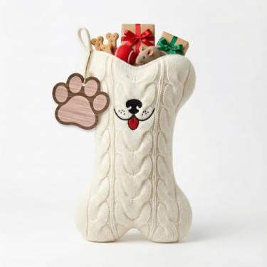 Imagem de TSIMPLE Meia de Natal para cães, meia de Natal com rosto bonito bordado, meias de Natal para cães e amantes de animais de estimação, decoração de lareira de Natal, para donos de cães