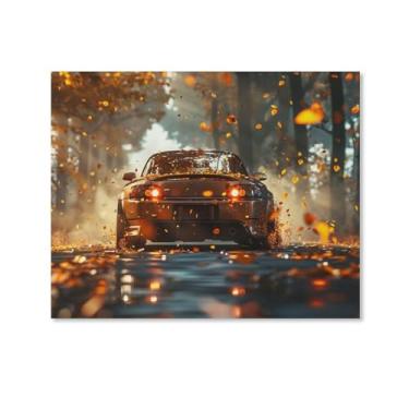 Imagem de HouLaiZhe S2000 Esportes Folhas Caídas Outono Cartazes Tela Estética Decoração de Quarto Pintura de Parede Impressões Sala de Galeria Decoração de Parede para Quarto Sala de Estar Escritório 08 x 10