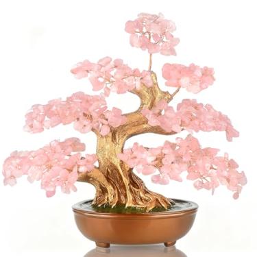 Imagem de Árvore de cristal fengshui Bonsai Money Tree (árvore de quartzo rosa com 360 contas grandes)