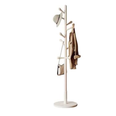 Imagem de Hhsdyl Cabideiro Simples Casa em Madeira com 10 Ganchos, para Casacos, Chapéus, Bolsas, Cabideiro para Hall Entrada ou Quarto,White