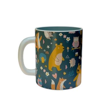 Imagem de Caneca Xícara de Café Porcelana 300ml Com Desenho Divertido Infantil