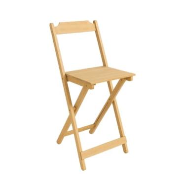 Imagem de CADEIRA DE MADEIRA BISTRO CRU ENVERNIZADA cadeiras dobráveis para Balcão, Cozinha e Ambientes com Estilo(Natural/Cru)