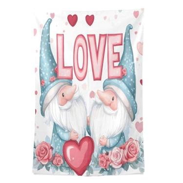 Imagem de STAYTOP Tapeçaria de parede de gnomo fofo para decoração de casa, decoração de dormitório, sala de estar, quarto, tapete de parede (90 × 60 pol)