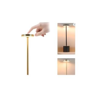 Imagem de Luminária LED Decorativa Recarregável USB, 10cm, 3 Temperaturas de Cor, Toque Sensível, Portátil, 250g, Plástico