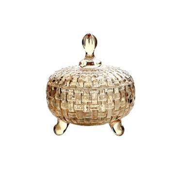 Imagem de Fruteira Prato decorativo de frutas, redondo, caixa de armazenamento de frutas, para casa, cozinha, hotel, restaurante, lanche, prato de doces Decoração de mesa(Yellow)