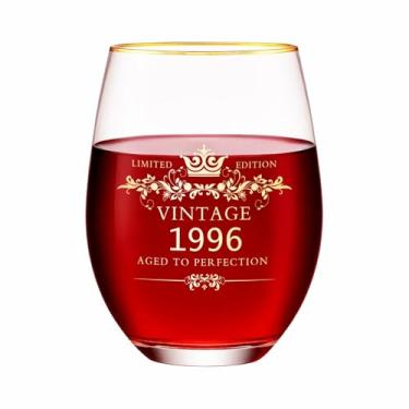 Imagem de wufengye Taças de vinho presente 1996 30º aniversário taças de vinho para mulheres presentes de 30 anos para mulheres presente de aniversário de 30 anos para esposa mãe irmã, melhores presentes de