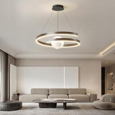 Imagem de Lustre LED moderno para quarto infantil, 65W, com design espacial e estrela, luminária pendente dimerizável, esfera de acrílico com o planeta Terra, arte decorativa para casa, iluminação de