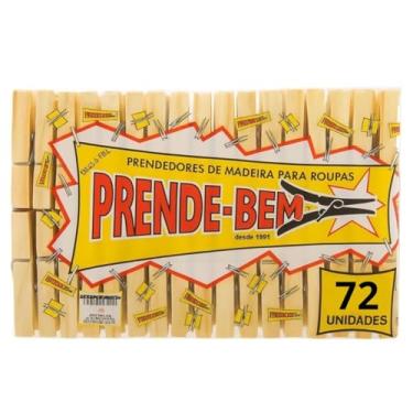 Imagem de Kit 72 Unidades Prendedores Pregadores Roupas Varal Multiuso Madeira Alta Durabilidade Utensílio Doméstico Premium