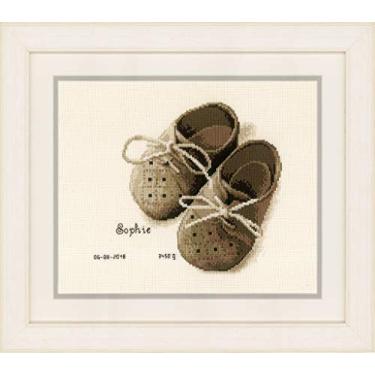 Imagem de Vervaco Stickpackung Mein ersten Schuhe, Zählmuster Counted Cross Stitch Kit First Shoes, 19 x 18 x 0,3 cm, multicolorido