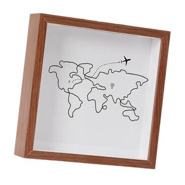 Imagem de Generic Caixa de recordações com moldura tipo caixa para ingressos de cinema, viagens, eventos esportivos e shows, Marrom 29x29cm