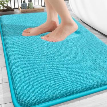 Imagem de OLANLY Tapete de banho espesso de espuma viscoelástica 76 x 50 cm, tapete absorvente extra macio, tapetes de banho de secagem rápida, antiderrapante, lavável na máquina para banheiro, banheira e