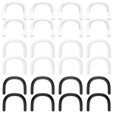 Imagem de Gadeaila Anéis de septo 16G-2G U Retentores de septo 12 pares de joias transparentes para piercing de septo, Plástico Emborrachado Resina, Não aplicável