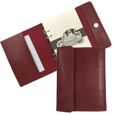 Imagem de Pasta Executiva Agenda Em Couro Fichário Com Refil Meu Pet A5 Raffai Personalizada (Vermelho)