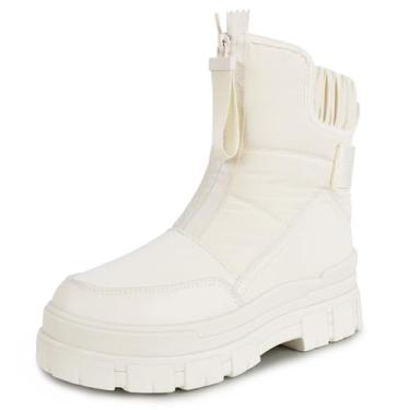 Imagem de Viapipa Botas de inverno femininas à prova d'água, botas de neve femininas, cano médio, salto baixo, com zíper, antiderrapante, confortável, para caminhadas ao ar livre, trilhas, Preto, 35