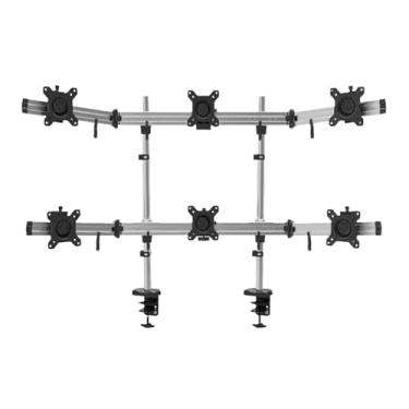 Imagem de Suporte para monitor LCD multitela, coluna dupla, suporte de mesa de seis telas MP260C-2 braçadeira instalação de mesa