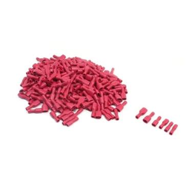 Imagem de ROUPWKWO 100 PK 22-10 AWG 279.4 cm 475.0 cm 635.0 cm Fêmea Terminal de crimpagem de fio de desconexão rápida totalmente isolado (22-16 AWG 250)