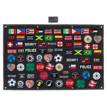Imagem de Antrix Painel de exibição tático grande de 114 x 76 cm, suporte de adesivos, organizador de parede para militares táticos, combate, militar, airsoft, uniforme de airsoft, emblema de gancho e laço