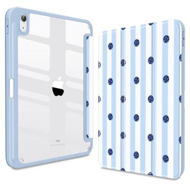 Imagem de Teryeefi Capa protetora para iPad A16 de 11 polegadas, versão 2025, para iPad 10ª geração de 10,9 polegadas 2022 com suporte para lápis, TPU macio + capa traseira rígida de cristal (lindas listras