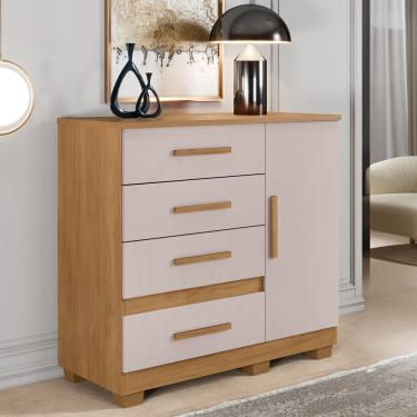 Imagem de Cômoda 4 Gavetas 1 Porta com Pés Florença Benetil