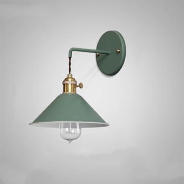 Imagem de Retro Macaron Wall Lantern E26 Edison Golden Base Wall Lantern, com tela de metal esmerilado, adequado para espelho de cozinha do armário do corredor da casa de banho
