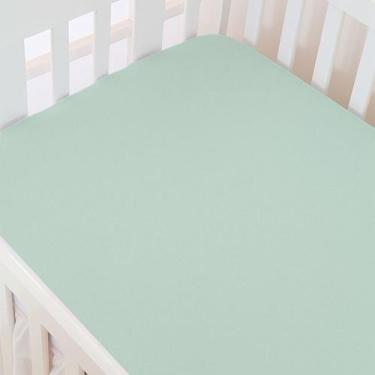 Imagem de Lençol Malha para Mini Berço 70cm x 80 cm x 07 cm Bublim, Verde Folha