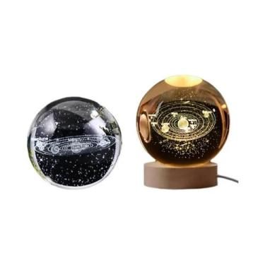 Imagem de Lâmpada De Mesa De Cristal Do Sistema Solar 3D Com Iluminação LED, Dec