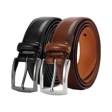 Imagem de Cinto De Couro Masculino plus Size Com Fivela De Agulha Casual E Moder