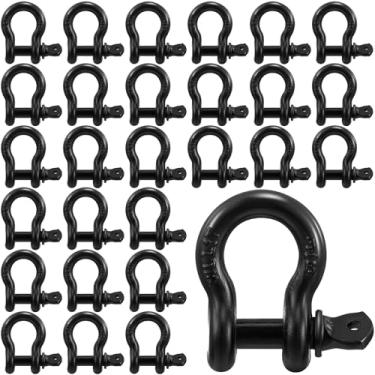 Imagem de Otoolling Manilha de anel D resistente com revestimento galvanizado de pino de parafuso para aparelhamento correia de reboque guincho Recuperação de veículo de caminhão off-road (pacote com 3/20.3 cm