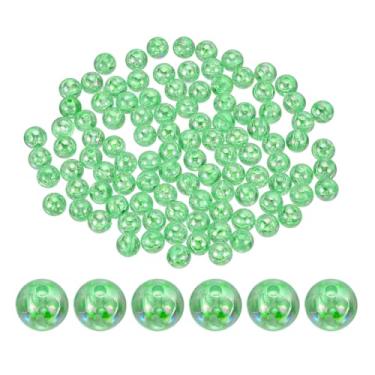 Imagem de Generic Contas redondas de acrílico de 10 mm, 100 peças de contas espaçadoras redondas de cores AB com buracos, contas soltas, para artesanato, brincos, pulseiras, colar, chaveiros, joias