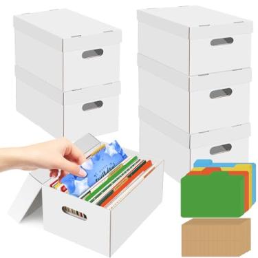 Imagem de Pacote com 6 organizadores de cartões comemorativos, caixa de armazenamento de cartões com 40 divisórias para mais de 900 cartões, porta-cartões de grande capacidade com 8 etiquetas adesivas, caixa