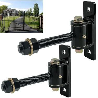 Imagem de Dobradiça de portão de parafuso em T resistente de 1,9 cm com rolamento de esferas - capacidade de 317 kg, parafusos ou solda, para garagem, fazenda, portões de metal e madeira, substituição de